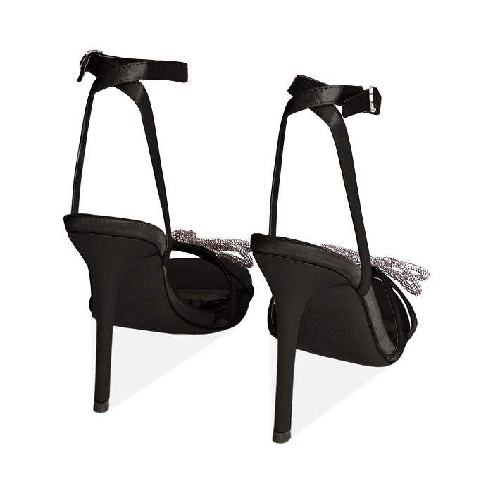 YAS - Canottiera In Raso Nera Con Dettaglio In Pizzo - Foto 3