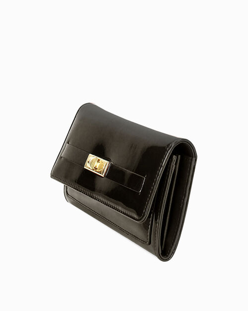 Portefeuille noir avec finition brillante, BLACK