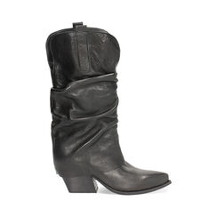 WOMEN SHOES BOOTS LEATHER NERO, Primadonna, 251020644PENERO036, 001a