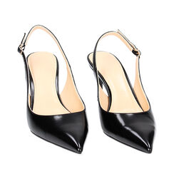 Escarpins slingback noirs en cuir, Primadonna, 232156704ABNERO037, 002a