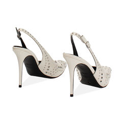 Escarpin à bride arrière crème avec talon de 10 cm pour femme, Primadonna, 262130647NPPANN035, 004 preview