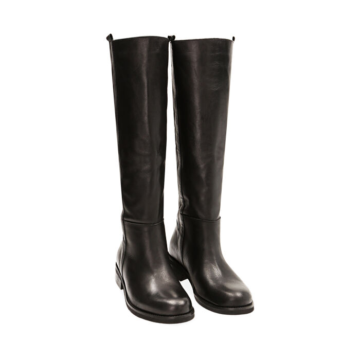 Bottes plates noires en cuir Primadonna Collection