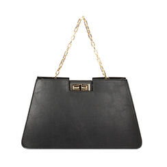 Sac à main noir avec chaînette, 235125460EPNEROUNI, 001a