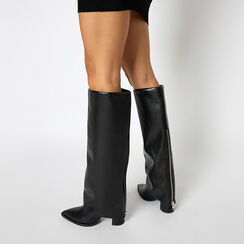 Cuissardes noires avec talon de 9,5 cm, Primadonna, 262101220EPNERO035, 002a