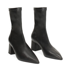 Tronchetto nero elastico, tacco 6 cm, Primadonna, 242121501EPNERO038, 002 preview
