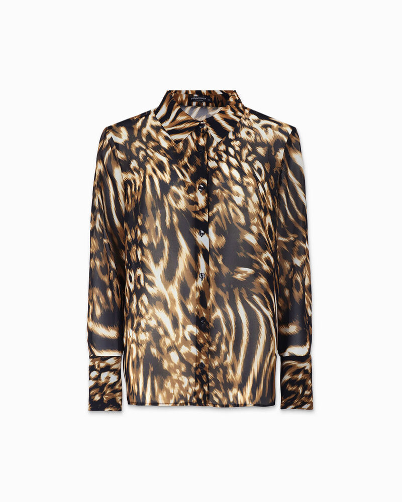 Camisa mujer negro-dorado en tejido image number null