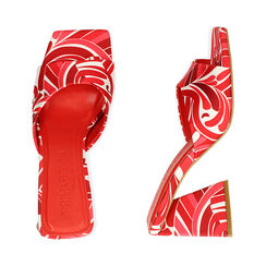 Mules rosse in raso, tacco 8 cm , Scarpe, 192121402RSMURO036, 003 preview