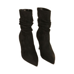 Ankle boots neri in microfibra, tacco 8,5 cm , Primadonna, 202162815MFNERO036, 002 preview