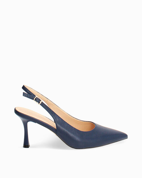 D&eacute;collet&eacute; blu slingback tacco 8 cm, BLUE