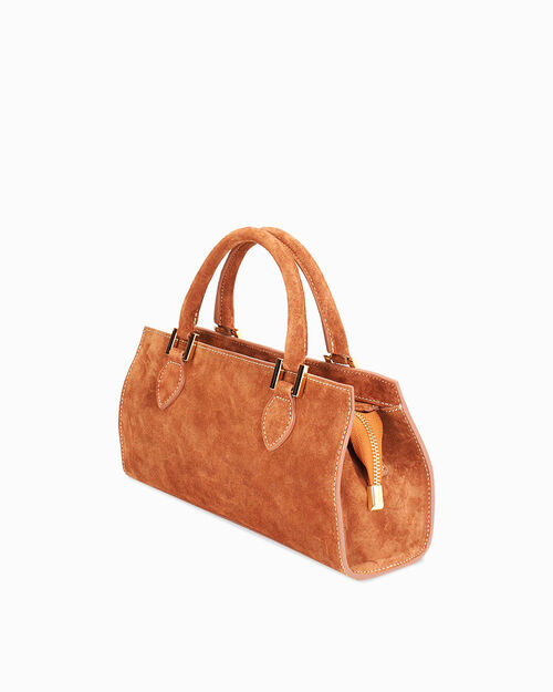 BAG HANDBAG SUEDE COGN, 