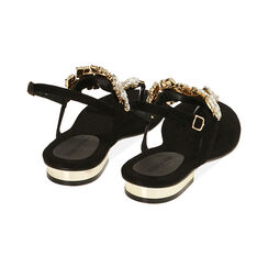 Sandali infradito neri in microfibra, Primadonna, 214909941MFNERO035, 003 preview