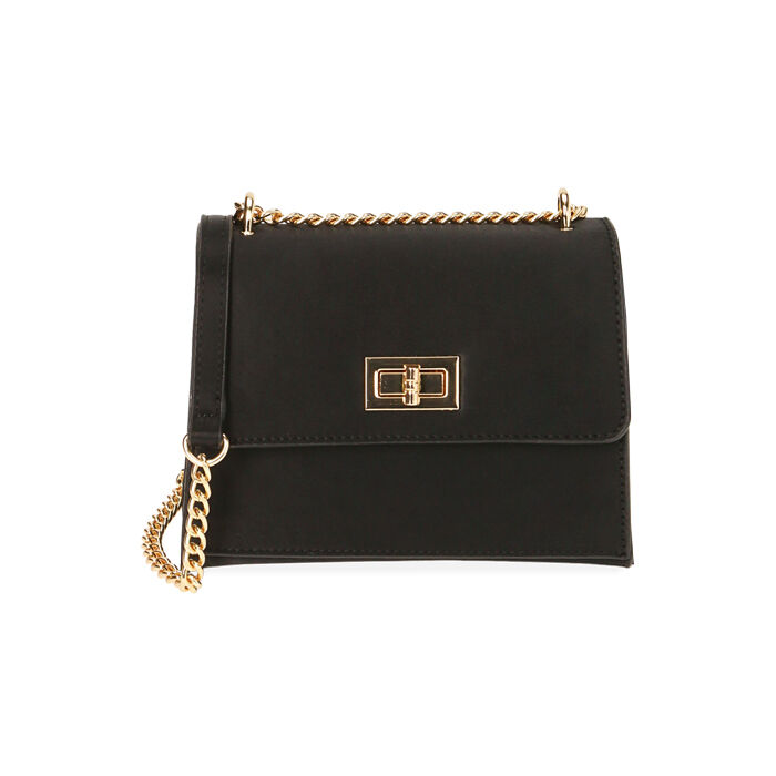 Borsa a tracolla donna nera in raso | Primadonna Collection