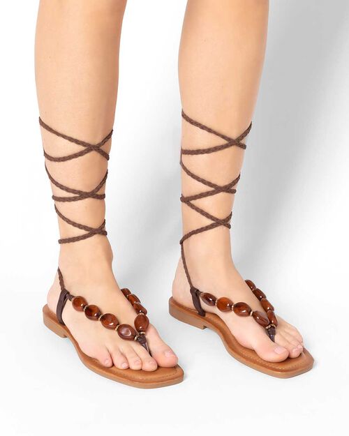 WOMEN SHOES FLAT SYNTHETIC MARR, BROWN