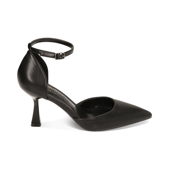 Decollete donna cinturino nere tacco 8 cm Primadonna Collection