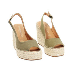 Zeppe donna verde salvia in canvas, Primadonna, 25G405022CAVESA035, 003 preview