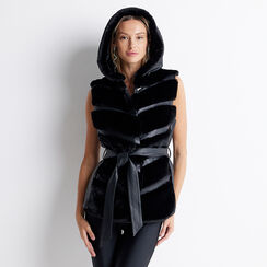 Cappotto smanicato nero cappuccio, Primadonna, 226500221FUNEROL, 003 preview