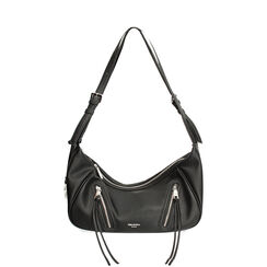 Borsa a spalla nera con tre cerniere, Primadonna, 265700570EPNEROUNI, 001a