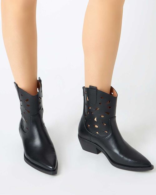 WOMEN SHOES DEMI-BOOT SYNTHETIC NERO, 