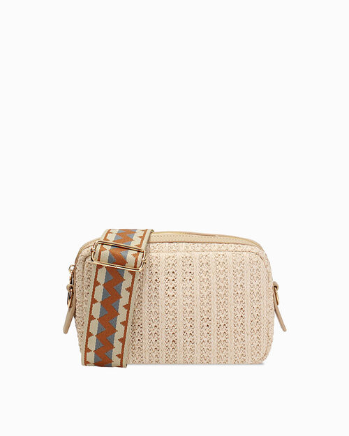 BAG SHOULDER BELT BAG RAFIA BEIG, BEIGE