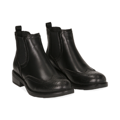 Chelsea boots neri in eco-pelle con lavorazione Duilio, 