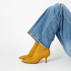 Tronchetti ocra elasticizzati con tacco da 7 cm, Primadonna, 264972601LYOCRA036, 002a