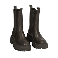 Chelsea boots neri, tacco 5,5 cm , SALDI, 180614805EPNERO037, 002a
