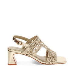 Sandale à talon femme or tressé, Primadonna, 25P550002LMOROG035, 001a