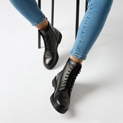 Botas anfibias negras en piel auténtica, Primadonna, 26B810802PENERO035, 002 preview