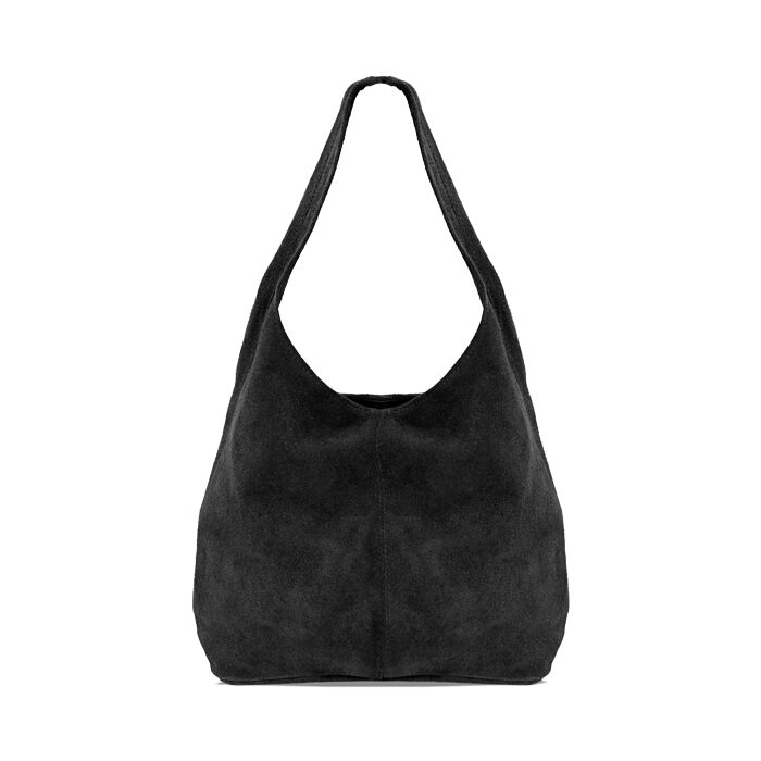 Borsa a spalla di camoscio nera, Primadonna, 260802577CMNEROUNI
