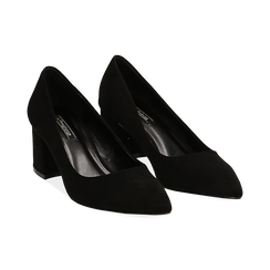 D&eacute;collet&eacute; nere in microfibra, tacco midi 6 cm , 