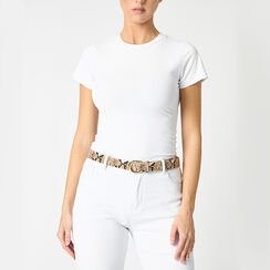 Ceinture femme beige serpent simple, Primadonna, 25B413710PTBEIGUNI, 002a