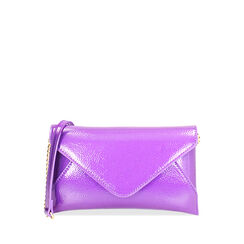 Borsa a tracolla viola in naplack, 245124695NPVIOLUNI, 001a