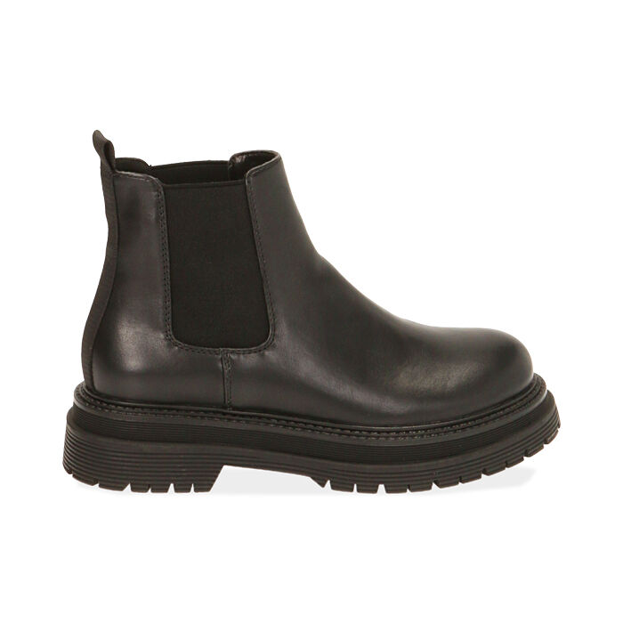 Chelsea boots neri, tacco 5 cm , Special Price, 180611251EPNERO035