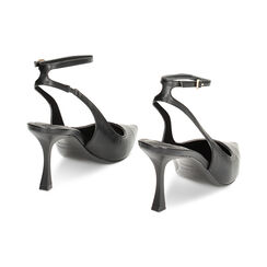 Décolleté slingback nere, tacco 8 cm, Primadonna, 232136302EPNERO036, 004 preview