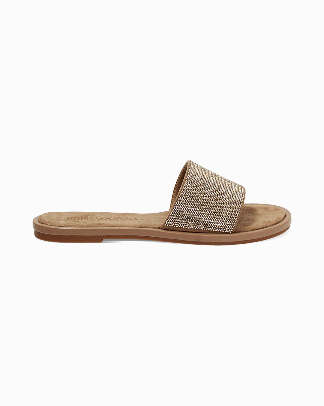 Sandali bassi taupe con pietre