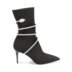 Bottine noire en lycra, Fin de Collection, 242185150LYNERO036, 001a