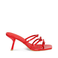 Mules open toe rouges en vernis pour femme, Primadonna, 252137801VEROSS035, 001a