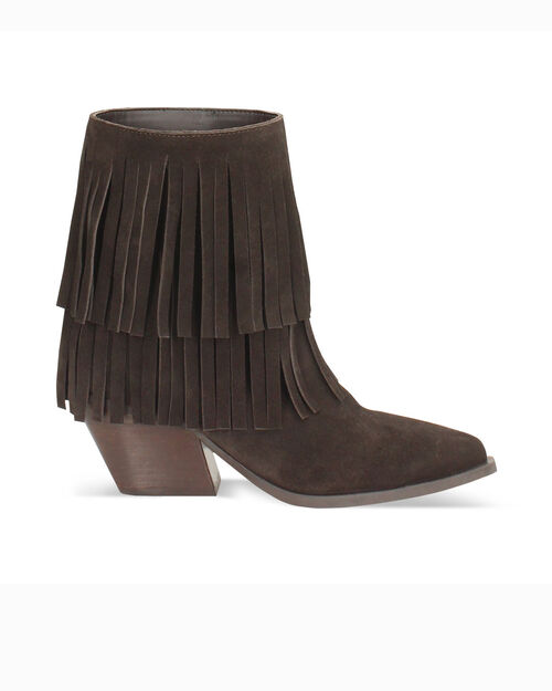 WOMEN SHOES DEMI-BOOT SUEDE MORO, DK BROWN