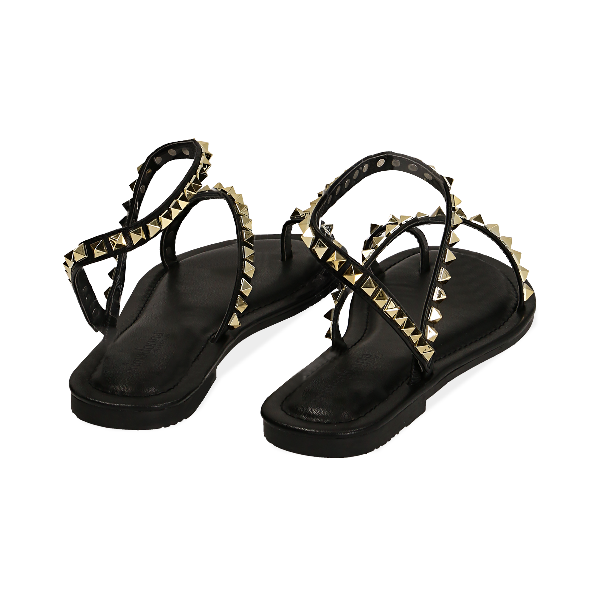 Sandali infradito cuoio in eco-pelle con borchie | Primadonna Collection