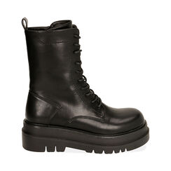 Anfibi neri, tacco 5,5 cm, Special Price, 183090601EPNERO036, 001 preview