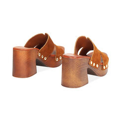 WOMEN SHOES CLOG SUEDE COGN, Primadonna, 254990101CMCOGN035, 003 preview