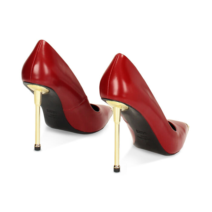 Decollete rosse in abrasivato tacco laccato oro 11 cm Primadonna Collection