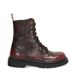 Anfibi bordeaux lucidi con suola in gomma, Primadonna, 267535001EUBORD036, 001a