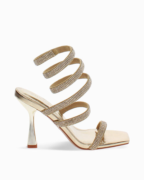 Sandali oro con tacco 9,5 cm, GOLD