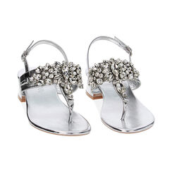 Sandales à talons argentés en laminé avec pierres, Primadonna, 234946602LPARGE036, 002 preview