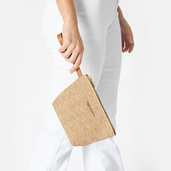 Pochette femme beige en raphia, Primadonna, 255125740RFBEIGUNI, 002a