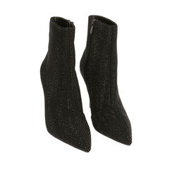 Ankle boots neri con strass, tacco 9,5 cm , Primadonna, 20N310204MPNERO035, 002a