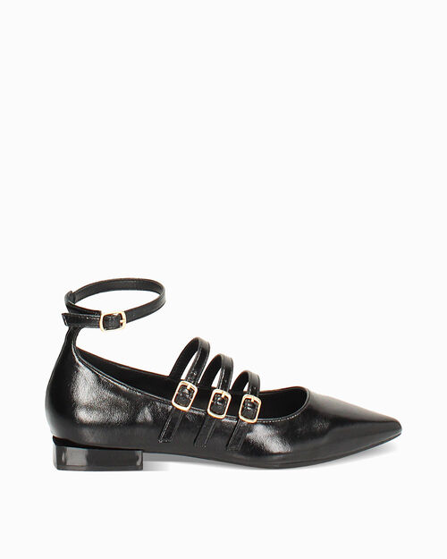 Ballerine nere lucide da donna, BLACK