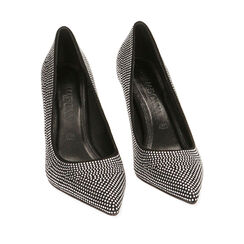 Escarpins noirs &agrave; strass, talon 9 cm , Primadonna, 202139303MPNERO036, 002a