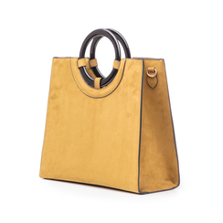 Borsa gialla in microfibra con manico rigido , Borse, 142327601MFGIALUNI, 004 preview